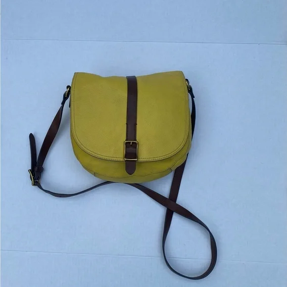Yellow Leather Crossbody Bag - Picture 4 of 16
